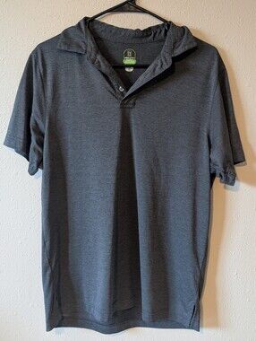 Men's Heather Charcoal Polo Shirt with Hidden Placket